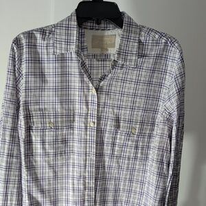 Banana Republic Women's Purple Checkered Blouse
